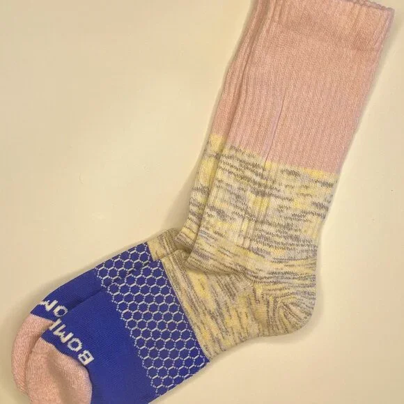 [6 pack] Bombas Rosepetal Marl Space Dye Triblock Medium Calf Socks - Picture 7 of 7